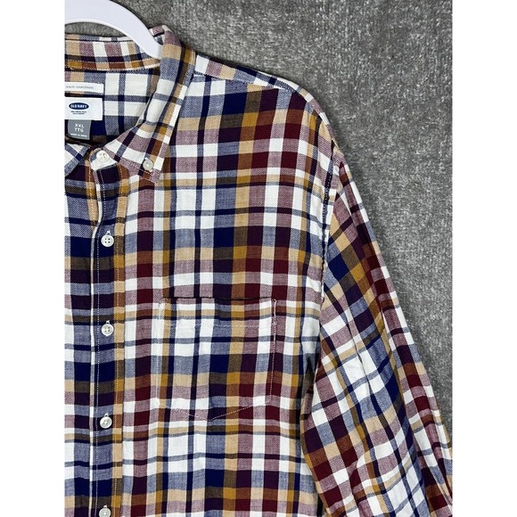 Old Navy Slim Fit Long Sleeve Plaid Flannel Button Down Shirt Mens Size XXL - Picture 6 of 15